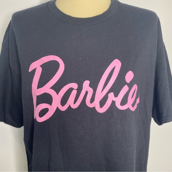 Barbie Pink Logo Black T-Shirt - Picture 2 of 6